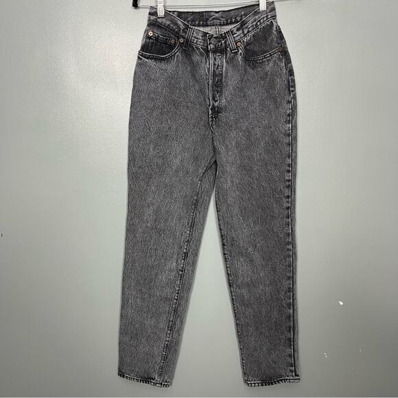 Vintage Levi’s High Rise Straight Leg Made In USA Faded Black Women’s 27 - Picture 1 of 12